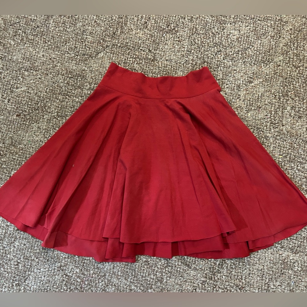 Medium - Stretchy circle Skater Red Women's Skirt